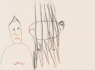 Sidney Nolan's preliminary sketch for his diptych "Nightmare"